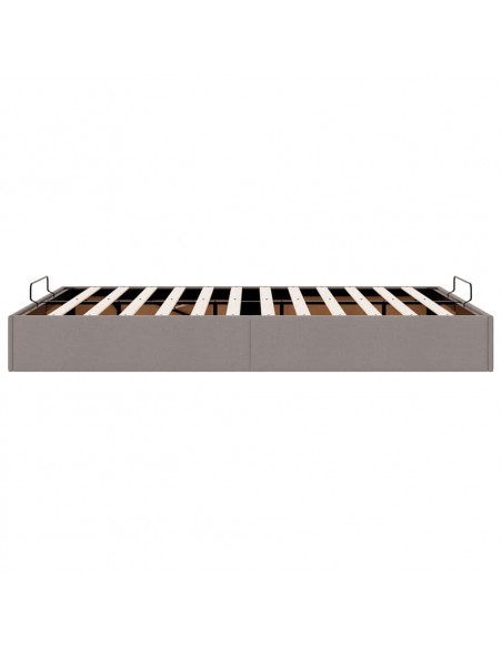 Struttura Letto Pouf senza Materasso Crema 140x200 cm Tessuto
