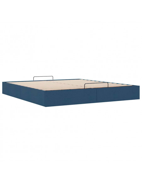 Struttura Letto Pouf senza Materasso Blu 200x200 cm in Tessuto