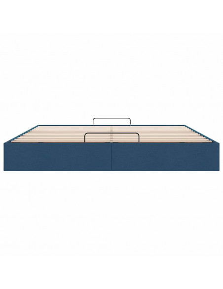Struttura Letto Pouf senza Materasso Blu 200x200 cm in Tessuto