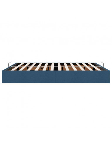 Struttura Letto Pouf senza Materasso Blu 200x200 cm in Tessuto