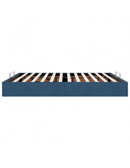 Struttura Letto Pouf senza Materasso Blu 200x200 cm in Tessuto