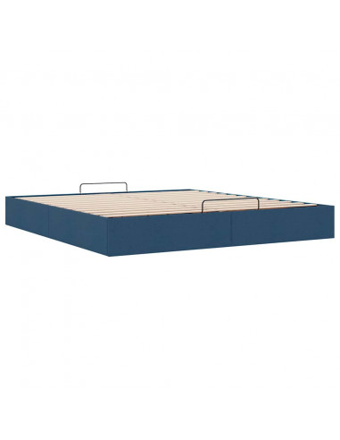 Struttura Letto Pouf senza Materasso Blu 180x200cm in Tessuto