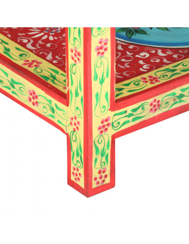 Tavolo Consolle Dipinto a Mano 80x35x75 cm in Legno di Mango