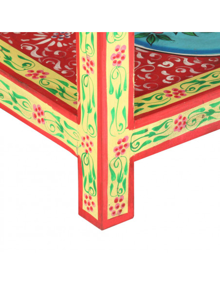 Tavolo Consolle Dipinto a Mano 80x35x75 cm in Legno di Mango