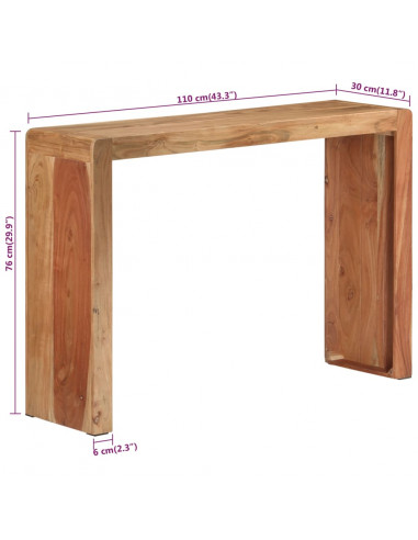 Tavolo Consolle 110x30x76 cm in Legno Massello di Acacia