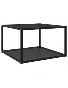 Tavolino da Salotto Nero 60x60x35 cm in Vetro Temperato