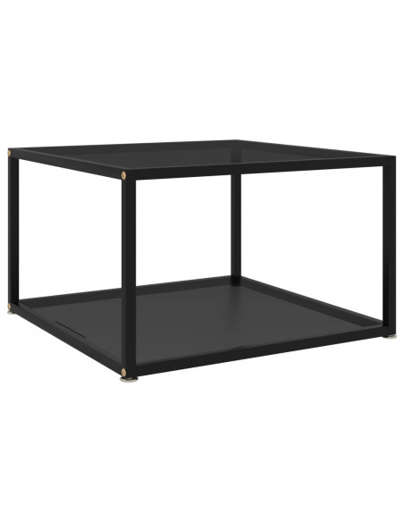 Tavolino da Salotto Nero 60x60x35 cm in Vetro Temperato