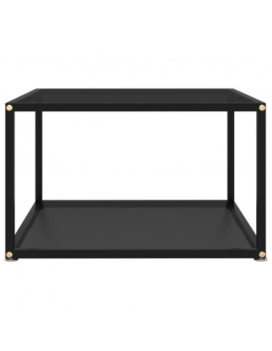 Tavolino da Salotto Nero 60x60x35 cm in Vetro Temperato