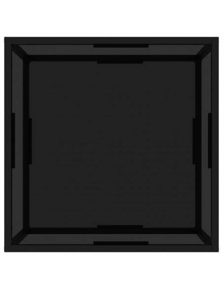 Tavolino da Salotto Nero 60x60x35 cm in Vetro Temperato