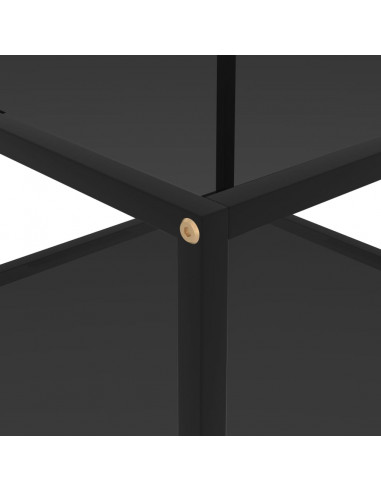 Tavolino da Salotto Nero 60x60x35 cm in Vetro Temperato