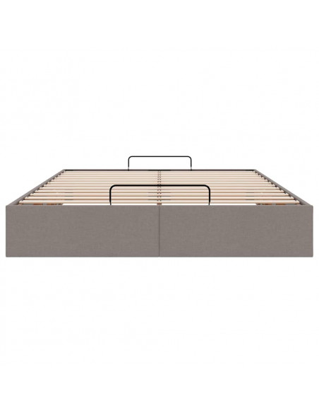 Struttura Letto Pouf senza Materasso Tortora 140x190 cm Tessuto