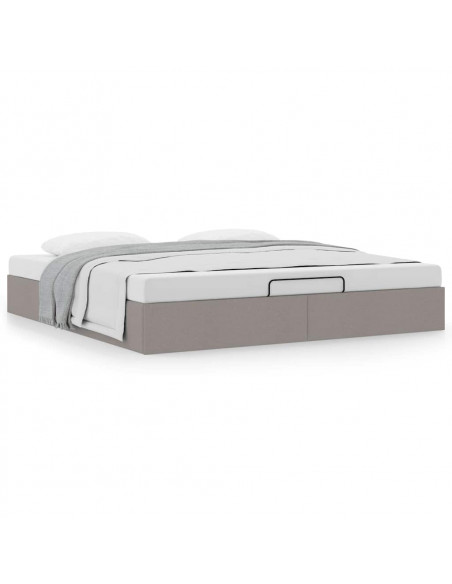 Struttura Letto Pouf senza Materasso Tortora 160x200cm Tessuto