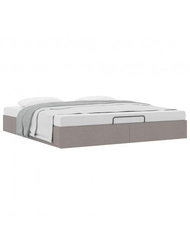 Struttura Letto Pouf senza Materasso Tortora 160x200cm Tessuto