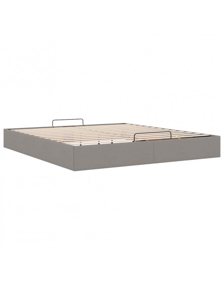 Struttura Letto Pouf senza Materasso Tortora 160x200cm Tessuto