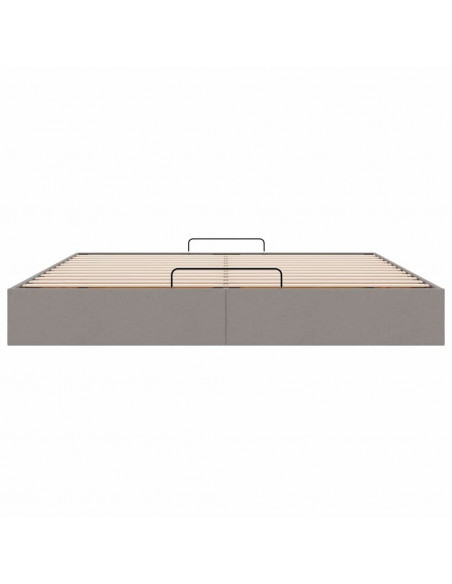 Struttura Letto Pouf senza Materasso Tortora 160x200cm Tessuto