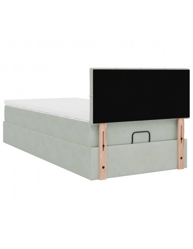 Struttura Letto Pouf con Materasso 90x190 cm in Velluto