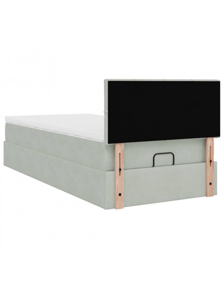 Struttura Letto Pouf con Materasso 90x190 cm in Velluto