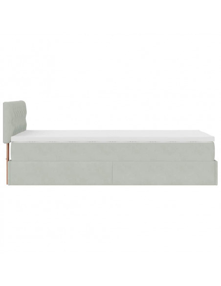 Struttura Letto Pouf con Materasso 90x190 cm in Velluto