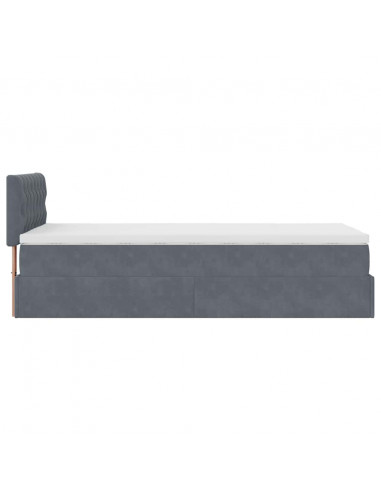 Struttura Letto Pouf con Materasso 90x190 cm in Velluto