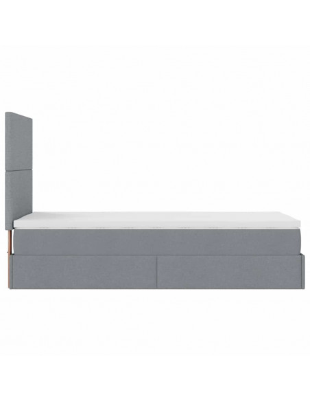Struttura Letto Pouf con Materasso 90x200 cm in Tessuto