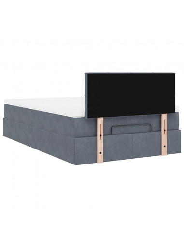 Struttura Letto Pouf con Materasso 80x200 cm Velluto