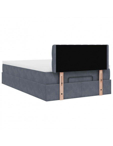 Struttura Letto Pouf con Materasso 80x200 cm Velluto