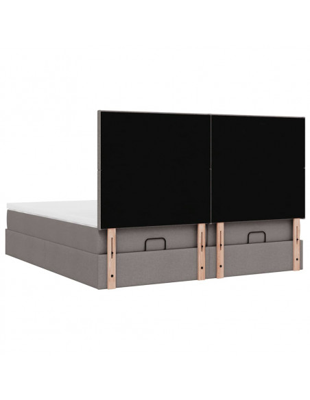 Struttura Letto Pouf con Materassi Tortora 180x200cm in Tessuto