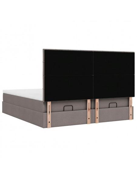 Struttura Letto Pouf con Materassi Tortora 180x200cm in Tessuto