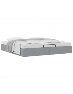 Struttura Letto Pouf senza Materasso 200x200 cm in Tessuto 2