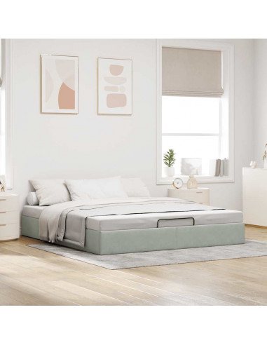 Struttura Letto Pouf senza Materasso 200x200 cm in Velluto