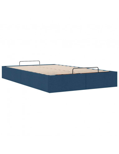 Struttura Letto Pouf senza Materasso Blu 120x190 cm in Tessuto