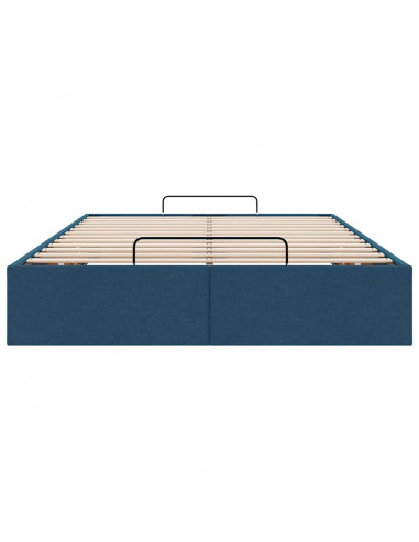 Struttura Letto Pouf senza Materasso Blu 120x190 cm in Tessuto