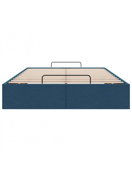 Struttura Letto Pouf senza Materasso Blu 120x190 cm in Tessuto