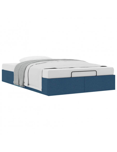 Struttura Letto Pouf senza Materasso Blu 120x200 cm in Tessuto