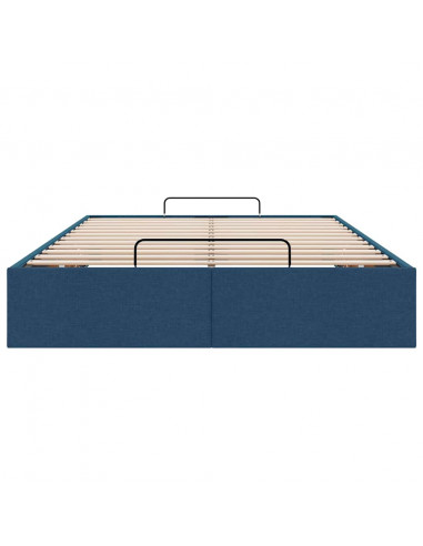 Struttura Letto Pouf senza Materasso Blu 120x200 cm in Tessuto