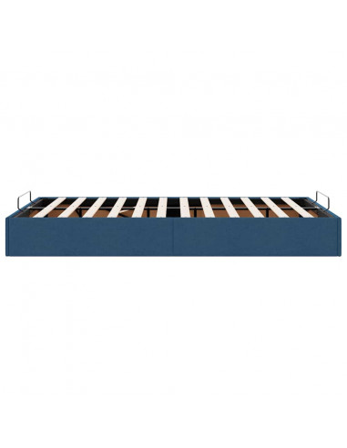 Struttura Letto Pouf senza Materasso Blu 120x200 cm in Tessuto