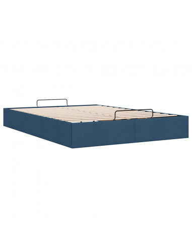 Struttura Letto Pouf senza Materasso Blu 140x200cm in Tessuto