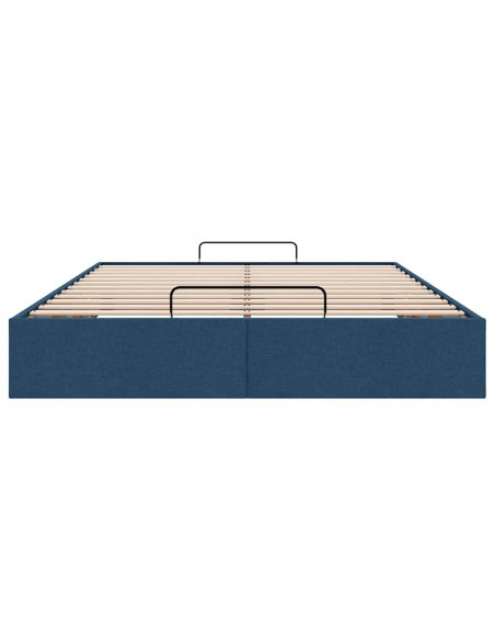 Struttura Letto Pouf senza Materasso Blu 140x200cm in Tessuto