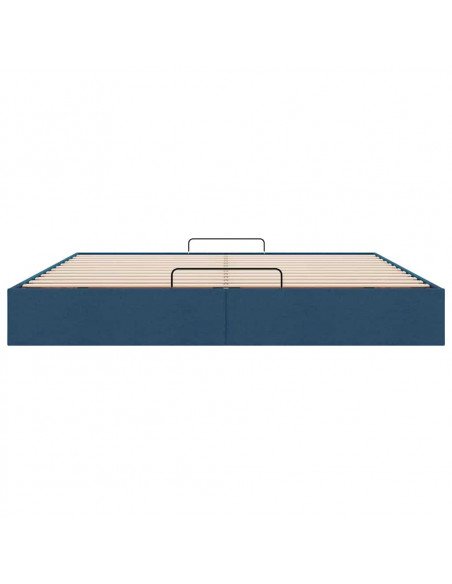 Struttura Letto Pouf senza Materasso Blu 160x200 cm in Tessuto