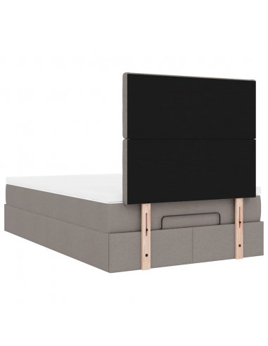 Struttura Letto Pouf con Materasso Tortora 120x200cm in Tessuto