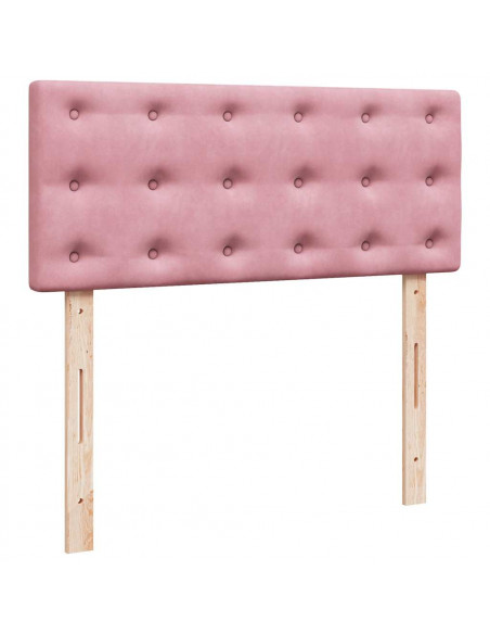 Pouf Letto con Materasso Rosa 120x190 cm Velluto