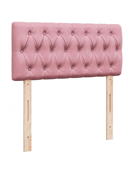 Struttura Letto Pouf con Materasso Rosa 80x200 cm Velluto