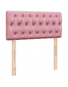 Struttura Letto Pouf con Materasso Rosa 90x190 cm in Velluto