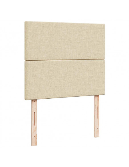 Struttura Letto Pouf con Materasso Crema 120x190 cm in Tessuto