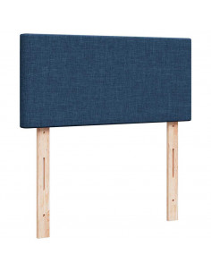 Struttura Letto Pouf con Materasso Blu 90x200 cm in Tessuto
