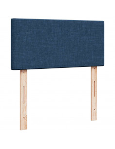Struttura Letto Pouf con Materasso Blu 90x190 cm in Tessuto