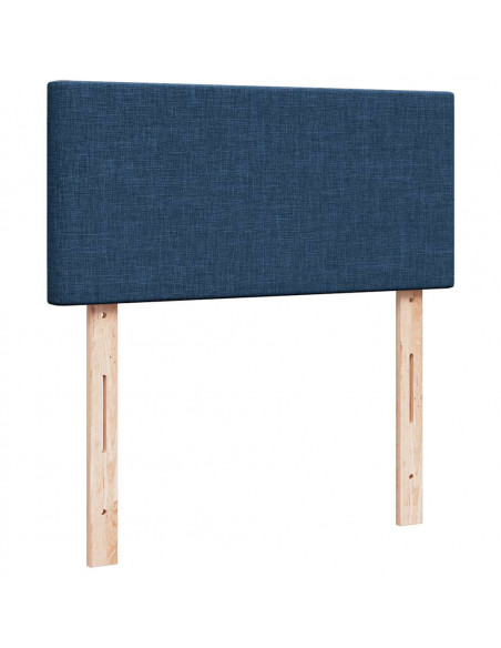 Struttura Letto Pouf con Materasso Blu 90x190 cm in Tessuto
