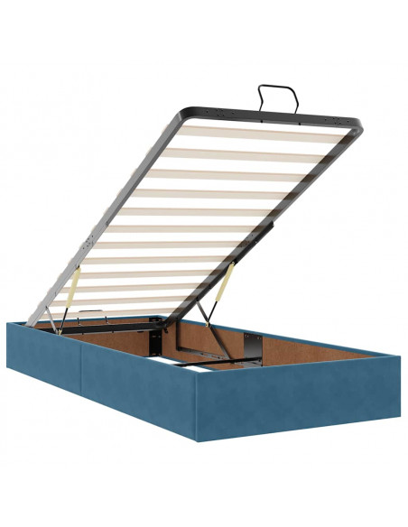 Struttura Letto Pouf con Materassi 100x200 cm Velluto