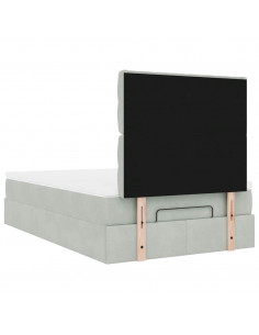 Struttura Letto Pouf con Materassi 120x190 cm Velluto 2