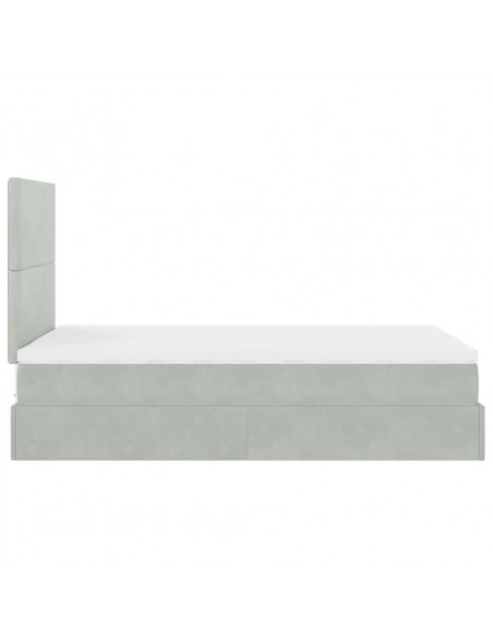 Struttura Letto Pouf con Materassi 120x190 cm Velluto
